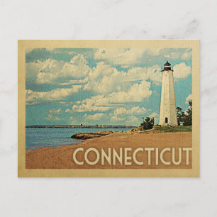 Vintage Briefkaart van Connecticut Lighthouse