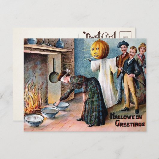Vintage Briefkaart van de groet Halloween (Voorkant / Achterkant)