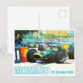 vintage Briefkaart van de Grote Prijs van Monaco v (Voorkant / Achterkant)