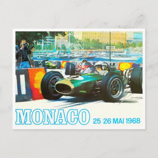 vintage Briefkaart van de Grote Prijs van Monaco v (Voorkant)