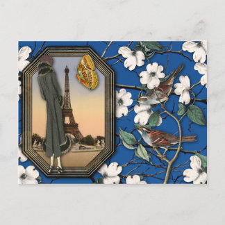 Vintage Briefkaart voor het kleuren van Floral en 