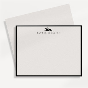 Vintage briefpapier met ruiter motief kaart