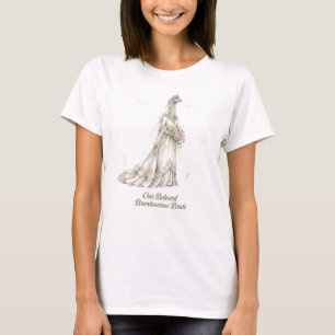 Vintage Brontosaurus Bruid Waterverf Dinosaurus T-shirt
