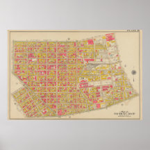 Vintage Brooklyn Kaart | George Washington Bromley