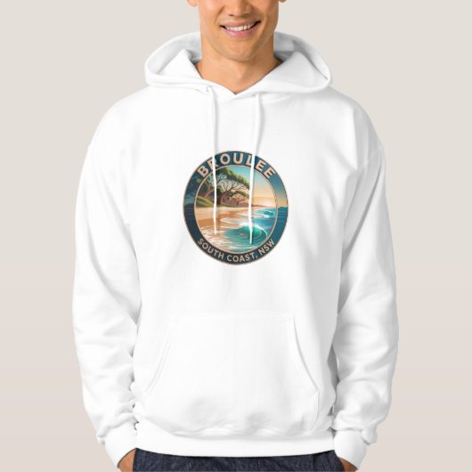 Vintage Broulee Beach Australie Sweat à capuche (Devant)