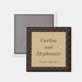 Vintage Brown/Creme Mariage Aimant Favoriser (Recto/Verso)