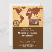 Vintage Brown Monde Carte Farewell Party Invitatio (Devant)
