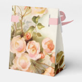Vintage bruiloft Antiek roze rozenbloem Bedankdoosjes (Achterkant)