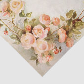 Vintage bruiloft Antiek roze rozenbloem Tissuepapier (Detail)
