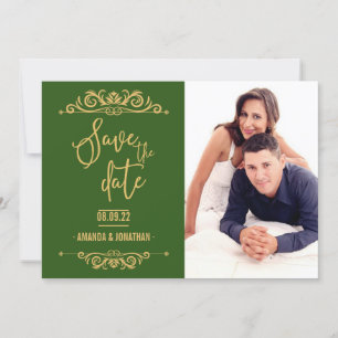 Vintage bruiloft Bewaar de datum gepersonaliseerde Save The Date