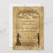 Vintage bruiloft Bride Groom Uitnodigen Kaart (Voorkant)