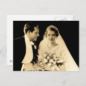 Vintage bruiloft bruid en bruidegom briefkaart (Voorkant / Achterkant)