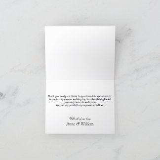 Vintage bruiloft decor gevouwen dank u kaart