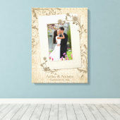 Vintage bruiloft fotosjabloon canvas Afbeelding (Insitu (Houten vloer))