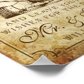 Vintage bruiloft gastenboek teken poster (Hoek)