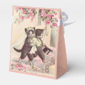 Vintage bruiloft katten bedankdoosjes (Achterkant)