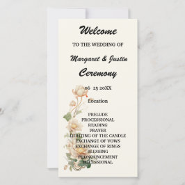 Vintage Bruiloft Lotus Bloem Bruiloft Programma