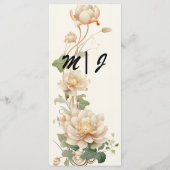Vintage bruiloft Lotus Bloem Menu (Achterkant)