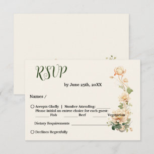 Vintage bruiloft Lotus Bloem RSVP Kaartje
