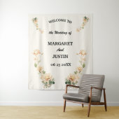 Vintage bruiloft Lotus Bloem Wandkleed (In situ)