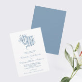 Vintage bruiloft monogram kaart