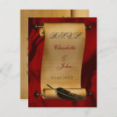 vintage bruiloft rsvp kaart (Voorkant / Achterkant)