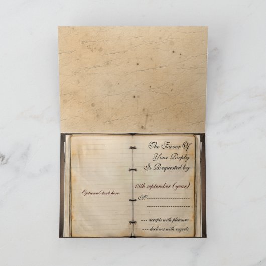 vintage bruiloft rsvp - kaarten (Binnen)