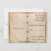 vintage bruiloft rsvp - kaarten kaartje (Achterkant)