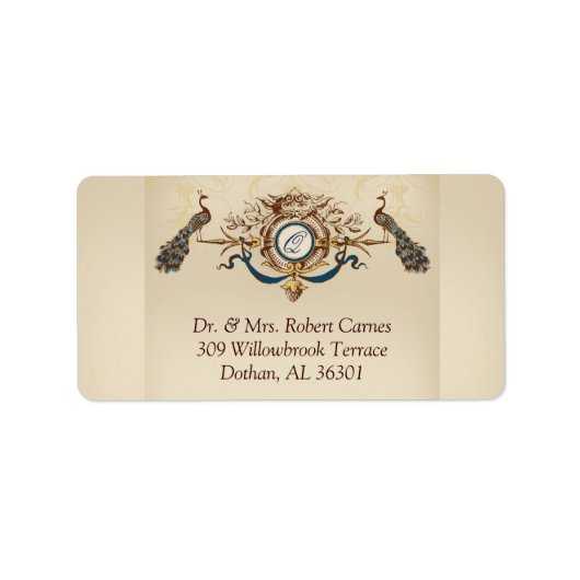 Vintage bruiloft RSVP retour adres labels (Voorkant)