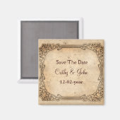 vintage bruiloft Sparen date magnet Magneet (Voorkant / Achterkant)