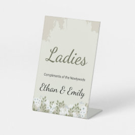 Vintage bruiloft tekenen Kaart Sjabloon Reclamebord Met Voetstuk