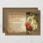 Vintage bruiloft thema Aangepaste uitnodigingen (Voorkant / Achterkant)