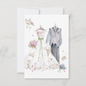 vintage bruiloft-uitnodiging bedankkaart (Voorkant)