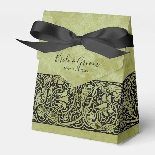 Vintage bruiloft, Victoriaans bloemenrol Bedankdoosjes (Voorkant Zijde)