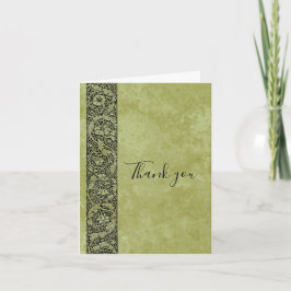 Vintage bruiloft, Victoriaans bloemenrol Bedankkaart