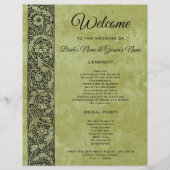 Vintage bruiloft, Victoriaans bloemenrolprogramma (Voorkant)