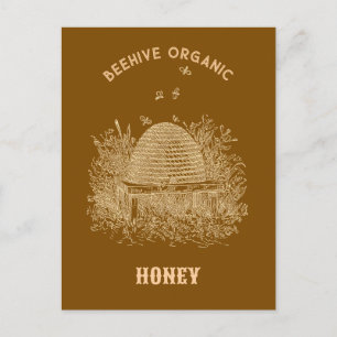 Vintage Bruine Bijenkorf  Briefkaart