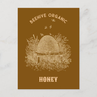 Vintage Bruine Bijenkorf Briefkaart
