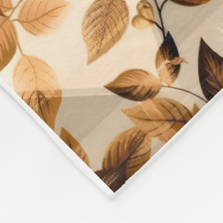 Vintage Bruine Bloem Botanische Worpdeken – Ele Fleece Deken
