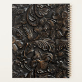 Vintage brun foncé nom monogramme en cuir (Dos)