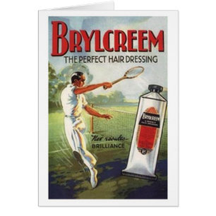 Vintage Brylcreem Homme Jouer Publicité De Tennis