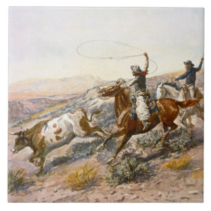 Vintage Buccaroos Charles Marion Russell Tegeltje