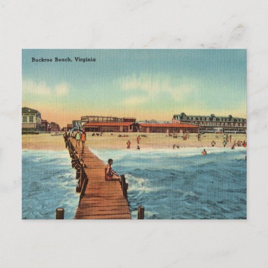 Vintage, Buckroe Beach, Virginia Briefkaart (Voorkant)