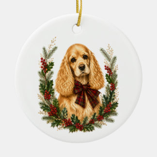 Vintage Buff Cocker Spaniel Kerst Ornament