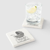 Vintage Buggy Stenen Onderzetter (Zijkant)