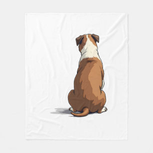Vintage Bulldog Achteraanzicht Illustratie Hond Li Fleece Deken
