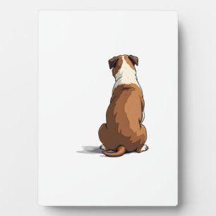 Vintage Bulldog Achteraanzicht Illustratie Hond Li Fotoplaat