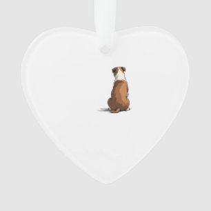 Vintage Bulldog Achteraanzicht Illustratie Hond Li Ornament