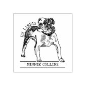 Vintage Bulldog Ex Libris Bibliotheekboek  Rubberstempel (Afrduk)