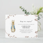 Vintage Bunny Botanical Baby Shower Invitation (Debout devant)